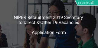 NIPER Recruitment 2019 Secretary to Direct & Other 19 Vacancies