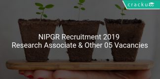 NIPGR Recruitment 2019 Research Associate & Other 05 Vacancies