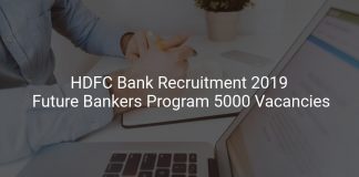 HDFC Bank Recruitment 2019 Future Bankers Program 5000 Vacancies