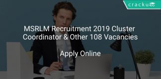 MSRLM Recruitment 2019 Cluster Coordinator & Other 108 Vacancies