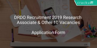 DRDO Recruitment 2019 Research Associate & Other 10 Vacancies