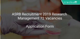ASRB Recruitment 2019 Research Management 72 Vacancies