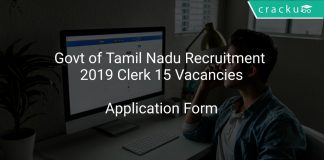 Govt of Tamil Nadu Recruitment 2019 Clerk 15 Vacancies