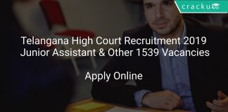 Telangana High Court Recruitment 2019 Junior Assistant & Other 1539 Vacancies
