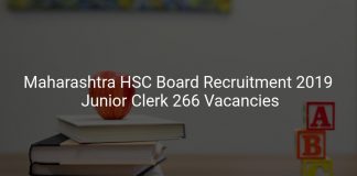 Maharashtra HSC Board Recruitment 2019 Junior Clerk 266 Vacancies