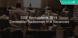 CISF Recruitment 2019 Constable/Tradesmen 914 Vacancies
