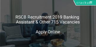 RSCB Recruitment 2019 Banking Assistant & Other 715 Vacancies