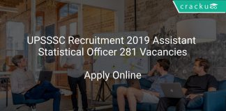 UPSSSC Recruitment 2019 Assistant Statistical Officer 281 Vacancies