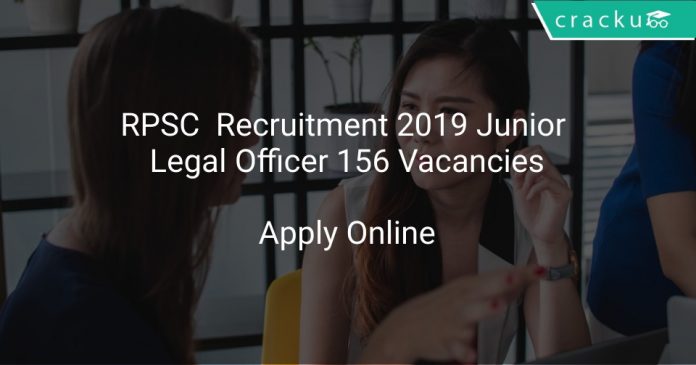 RPSC Recruitment 2019 Junior Legal Officer 156 Vacancies