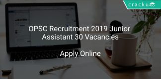 OPSC Recruitment 2019 Junior Assistant 30 Vacancies