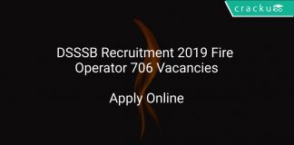 DSSSB Recruitment 2019 Fire Operator 706 Vacancies