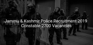 Jammu and Kashmir Police Recruitment 2019