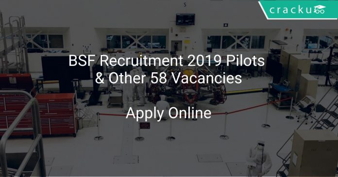 BSF Recruitment 2019 Pilots & Other 58 Vacancies