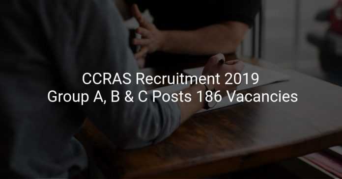 CCRAS Recruitment 2019