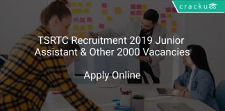 TSRTC Recruitment 2019 Junior Assistant & Other 2000 Vacancies