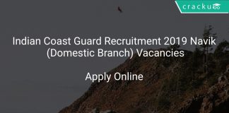 Indian Coast Guard Recruitment 2019 Navik (Domestic Branch) Vacancies