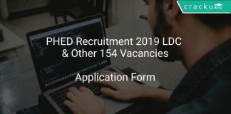 PHED Recruitment 2019 LDC & Other 154 Vacancies