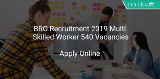 BRO Recruitment 2019 Multi Skilled Worker 540 Vacancies