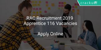 RAC Recruitment 2019 Apprentice 116 Vacancies