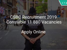CSBC Recruitment 2019 Constable 11 880 Vacancies