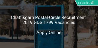 Chattisgarh Postal Circle Recruitment 2019 GDS 1799 Vacancies