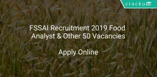 FSSAI Recruitment 2019 Food Analyst & Other 50 Vacancies