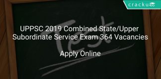 UPPSC 2019 Combined State/Upper Subordinate Service Exam 364 Vacancies
