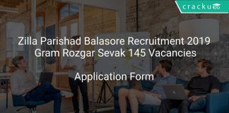 Zilla Parishad Balasore Recruitment 2019 Gram Rozgar Sevak 145 Vacancies