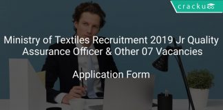 Ministry of Textiles Recruitment 2019 Jr Quality Assurance Officer & Other 07 Vacancies