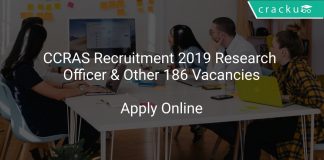 CCRAS Recruitment 2019 Research Officer & Other 186 Vacancies