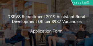 DSRVS Recruitment 2019 Assistant Rural Development Officer 8987 Vacancies