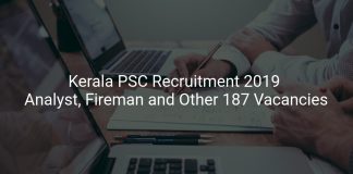 Kerala PSC Recruitment 2019