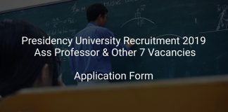 Presidency University Recruitment 2019 Ass Professor & Other 7 Vacancies
