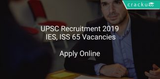 UPSC Recruitment 2019 IES, ISS 65 Vacancies