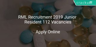 RML Recruitment 2019 Junior Resident 112 Vacancies