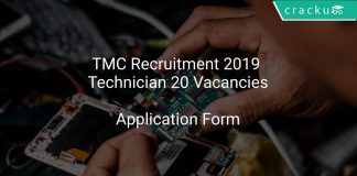 TMC Recruitment 2019 Technician 20 Vacancies