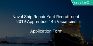 Naval Ship Repair Yard Recruitment 2019 Apprentice 145 Vacancies