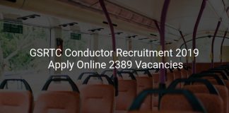GSRTC Conductor Recruitment 2019 Apply Online 2389 Vacancies