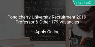 Pondicherry University Recruitment 2019 Professor & Other 179 Vavancies