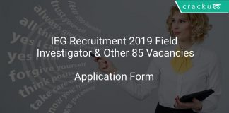 IEG Recruitment 2019 Field Investigator & Other 85 Vacancies