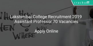 Lakshmibai College Recruitment 2019 Assistant Professor 70 Vacancies