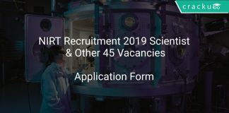 NIRT Recruitment 2019 Scientist & Other 45 Vacancies