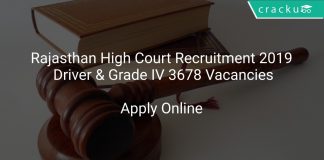 Rajasthan High Court Recruitment 2019 Driver & Grade IV 3678 Vacancies
