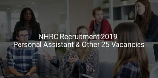 NHRC Recruitment 2019 Personal Assistant & Other 25 Vacancies