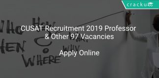CUSAT Recruitment 2019 Professor & Other 97 Vacancies