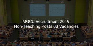 MGCU Recruitment 2019 Non-Teaching Posts 03 Vacancies