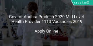 Govt of Andhra Pradesh 2020 Mid Level Health Provider 1113 Vacancies 2019