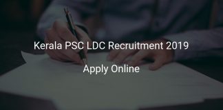 Kerala PSC LDC Recruitment 2019
