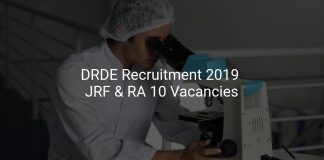 DRDE Recruitment 2019