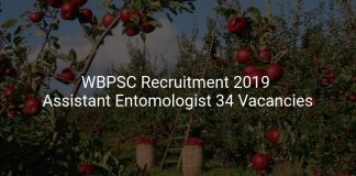 WBPSC Recruitment 2019 Assistant Entomologist & Other 34 Vacancies